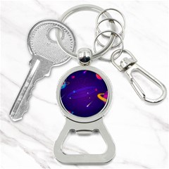 Cartoon Galaxy With Stars Background Bottle Opener Key Chain by danenraven