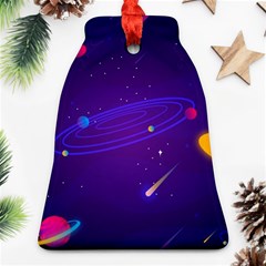 Cartoon Galaxy With Stars Background Bell Ornament (two Sides) by danenraven