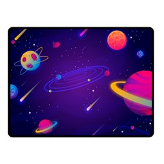 Cartoon Galaxy With Stars Background Double Sided Fleece Blanket (small)  by danenraven