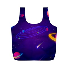 Cartoon Galaxy With Stars Background Full Print Recycle Bag (m) by danenraven