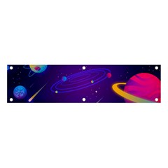 Cartoon Galaxy With Stars Background Banner And Sign 4  X 1 