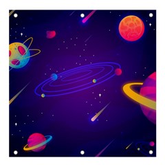 Cartoon Galaxy With Stars Background Banner And Sign 4  X 4 