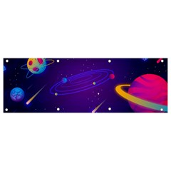 Cartoon Galaxy With Stars Background Banner And Sign 9  X 3 