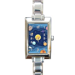 Galaxy Background Rectangle Italian Charm Watch by danenraven