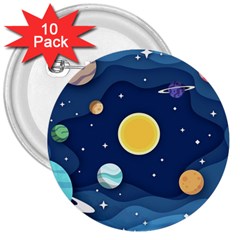 Galaxy Background 3  Buttons (10 Pack)  by danenraven