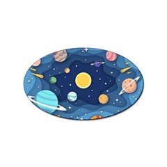 Galaxy Background Sticker Oval (10 Pack)