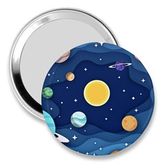 Galaxy Background 3  Handbag Mirrors by danenraven