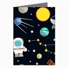 Space And Astronomy Decorative Symbols Seamless Pattern Vector Illustration Greeting Cards (pkg Of 8) by danenraven