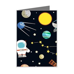 Space And Astronomy Decorative Symbols Seamless Pattern Vector Illustration Mini Greeting Card by danenraven