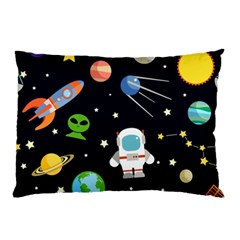 Space And Astronomy Decorative Symbols Seamless Pattern Vector Illustration Pillow Case by danenraven