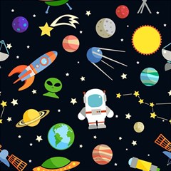 Space And Astronomy Decorative Symbols Seamless Pattern Vector Illustration Play Mat (rectangle) by danenraven