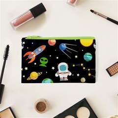 Space And Astronomy Decorative Symbols Seamless Pattern Vector Illustration Cosmetic Bag (xs) by danenraven