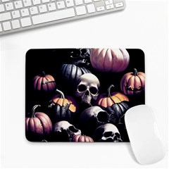 Halloween Party Skulls, Demonic Pumpkins Pattern Small Mousepad by Casemiro