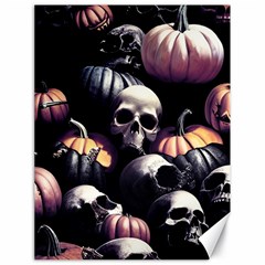 Halloween Party Skulls, Demonic Pumpkins Pattern Canvas 18  X 24  by Casemiro