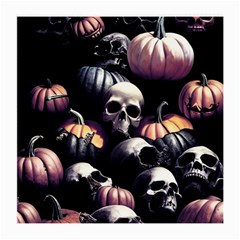 Halloween Party Skulls, Demonic Pumpkins Pattern Medium Glasses Cloth by Casemiro