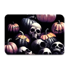 Halloween Party Skulls, Demonic Pumpkins Pattern Plate Mats by Casemiro