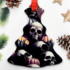 Halloween Party Skulls, Demonic Pumpkins Pattern Ornament (christmas Tree) 