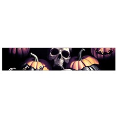 Halloween Party Skulls, Demonic Pumpkins Pattern Small Flano Scarf