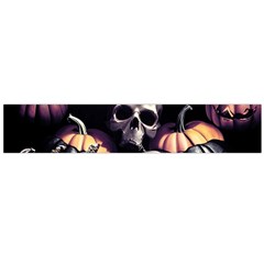 Halloween Party Skulls, Demonic Pumpkins Pattern Large Flano Scarf 