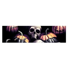 Halloween Party Skulls, Demonic Pumpkins Pattern Oblong Satin Scarf (16  X 60 ) by Casemiro