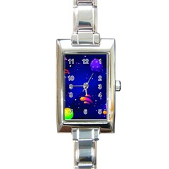 Artistic Space Planet Rectangle Italian Charm Watch by danenraven