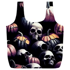 Halloween Party Skulls, Demonic Pumpkins Pattern Full Print Recycle Bag (xxl) by Casemiro