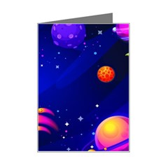 Artistic Space Planet Mini Greeting Card