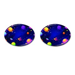 Artistic Space Planet Cufflinks (oval) by danenraven