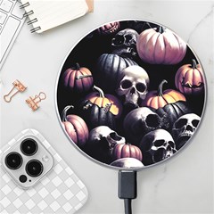 Halloween Party Skulls, Demonic Pumpkins Pattern Wireless Charger by Casemiro