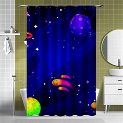 Artistic Space Planet Shower Curtain 48  X 72  (small)  by danenraven