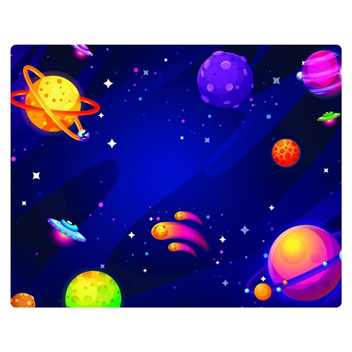 Artistic Space Planet Double Sided Flano Blanket (Medium) 