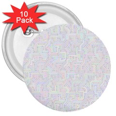 Computer Cyber Circuitry Circuits Electronic 3  Buttons (10 Pack)  by Jancukart