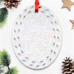 Computer Cyber Circuitry Circuits Electronic Oval Filigree Ornament (two Sides) by Jancukart