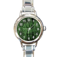 Matrix Technology Tech Data Digital Network Round Italian Charm Watch by Wegoenart