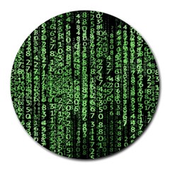 Matrix Technology Tech Data Digital Network Round Mousepad by Wegoenart