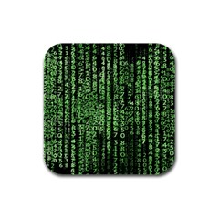 Matrix Technology Tech Data Digital Network Rubber Square Coaster (4 Pack) by Wegoenart