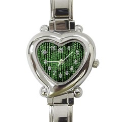 Matrix Technology Tech Data Digital Network Heart Italian Charm Watch by Wegoenart