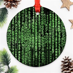 Matrix Technology Tech Data Digital Network Round Ornament (two Sides) by Wegoenart