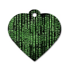 Matrix Technology Tech Data Digital Network Dog Tag Heart (one Side) by Wegoenart