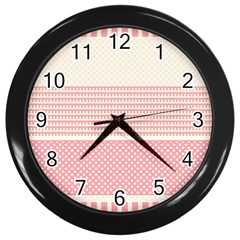 Background Pink Beige Decorative Texture Craft Wall Clock (black)