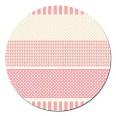 Background Pink Beige Decorative Texture Craft Magnet 5  (round) by Wegoenart