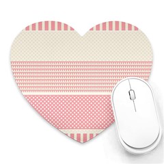 Background Pink Beige Decorative Texture Craft Heart Mousepad by Wegoenart