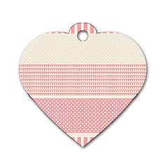 Background Pink Beige Decorative Texture Craft Dog Tag Heart (one Side) by Wegoenart