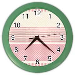 Background Pink Beige Decorative Texture Craft Color Wall Clock by Wegoenart