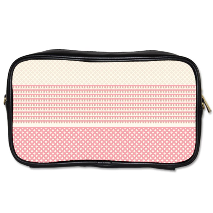 Background Pink Beige Decorative Texture Craft Toiletries Bag (Two Sides)