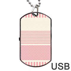 Background Pink Beige Decorative Texture Craft Dog Tag Usb Flash (one Side)