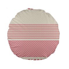 Background Pink Beige Decorative Texture Craft Standard 15  Premium Round Cushions by Wegoenart