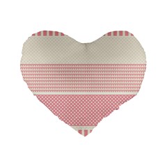 Background Pink Beige Decorative Texture Craft Standard 16  Premium Heart Shape Cushions by Wegoenart