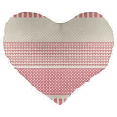 Background Pink Beige Decorative Texture Craft Large 19  Premium Heart Shape Cushions by Wegoenart