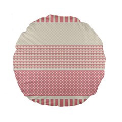 Background Pink Beige Decorative Texture Craft Standard 15  Premium Flano Round Cushions by Wegoenart